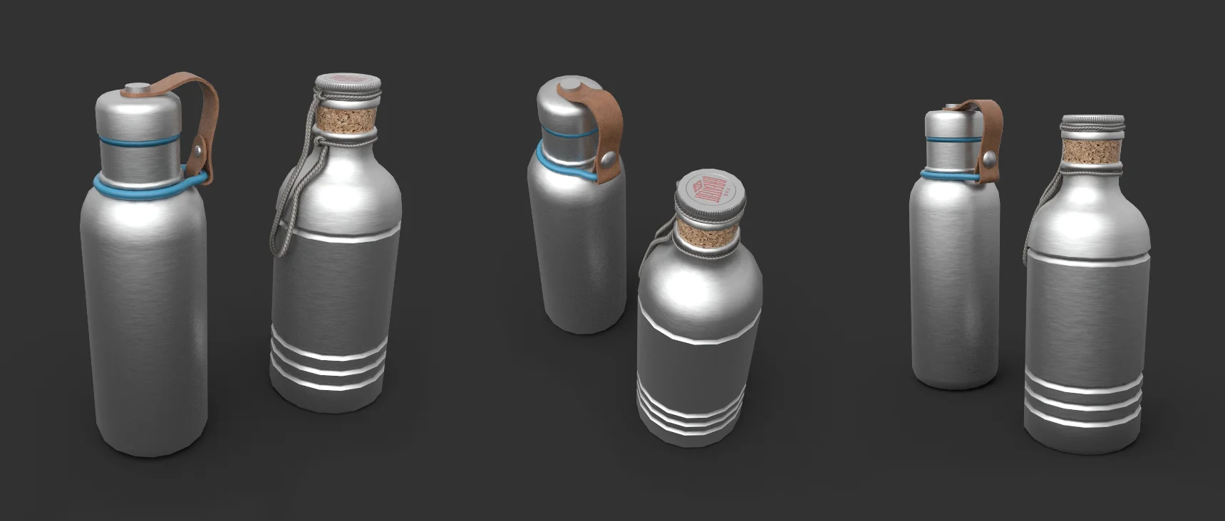 Rendered image showcasing drink bottles