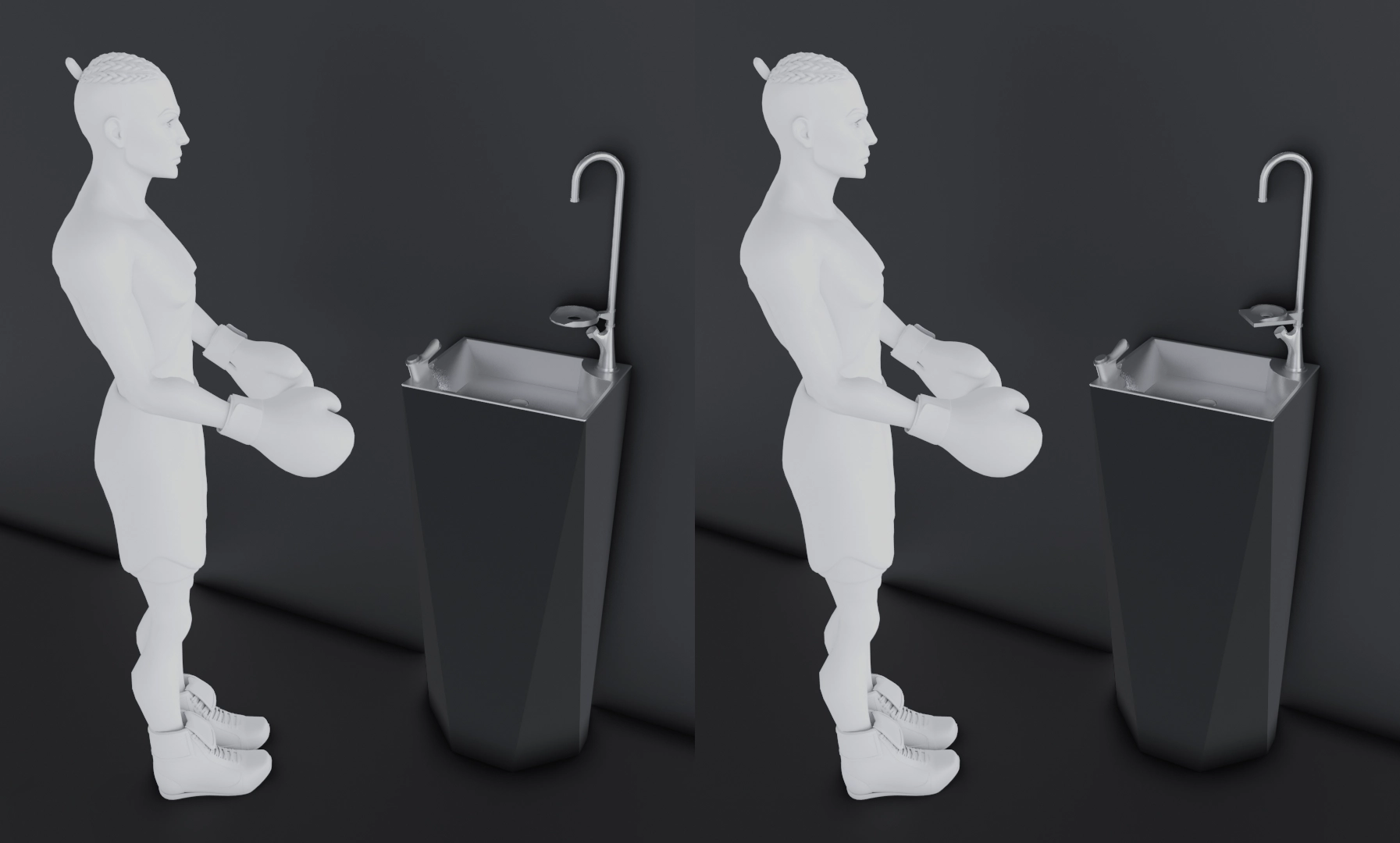 Rendered image showcasing drinking fountains