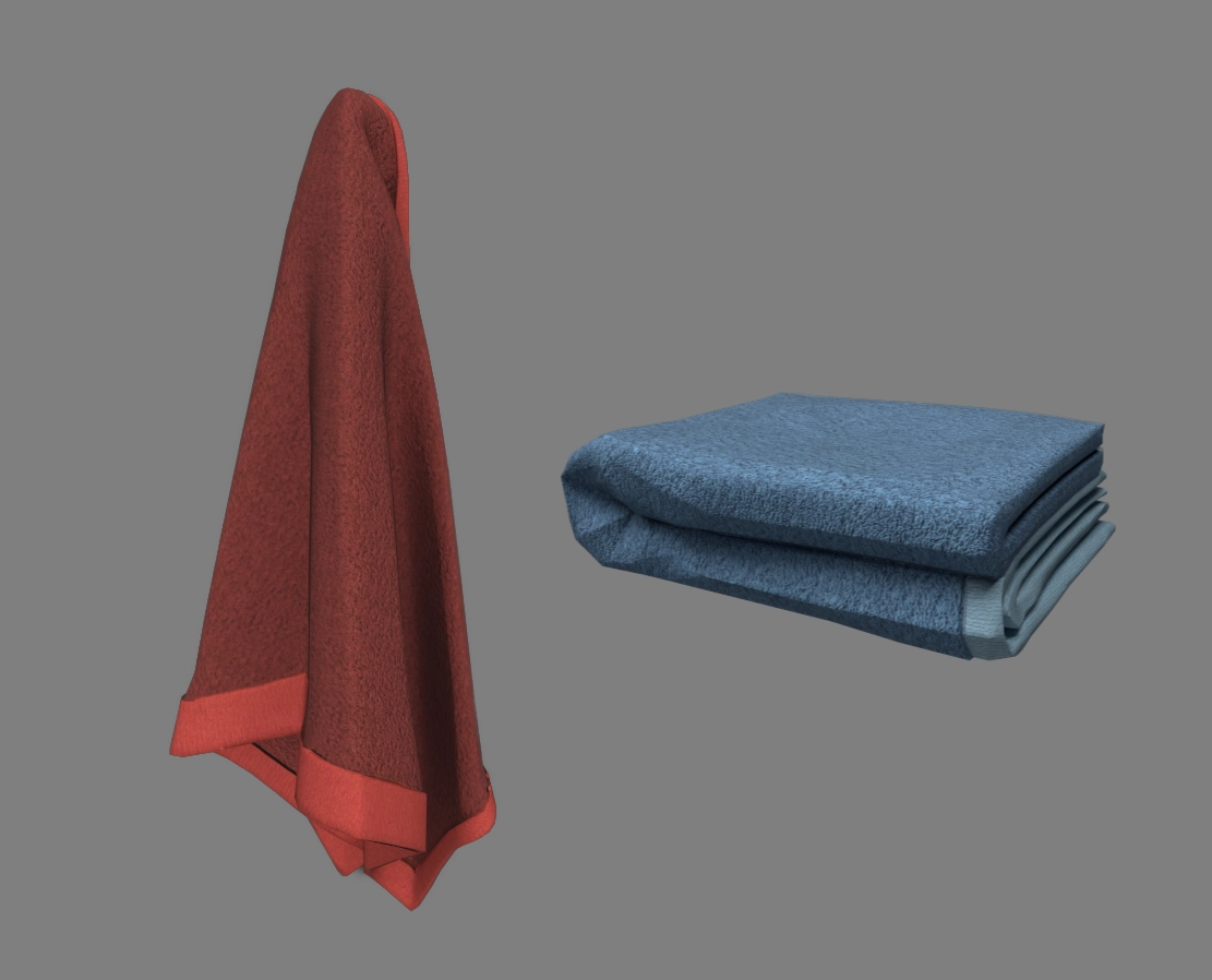 Rendered image showcasing standalone towels